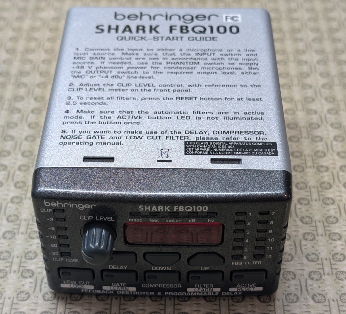BEHRINGER SHARK FBQ100 Automatic Feedback Destroyer August 2016 - 3 Available