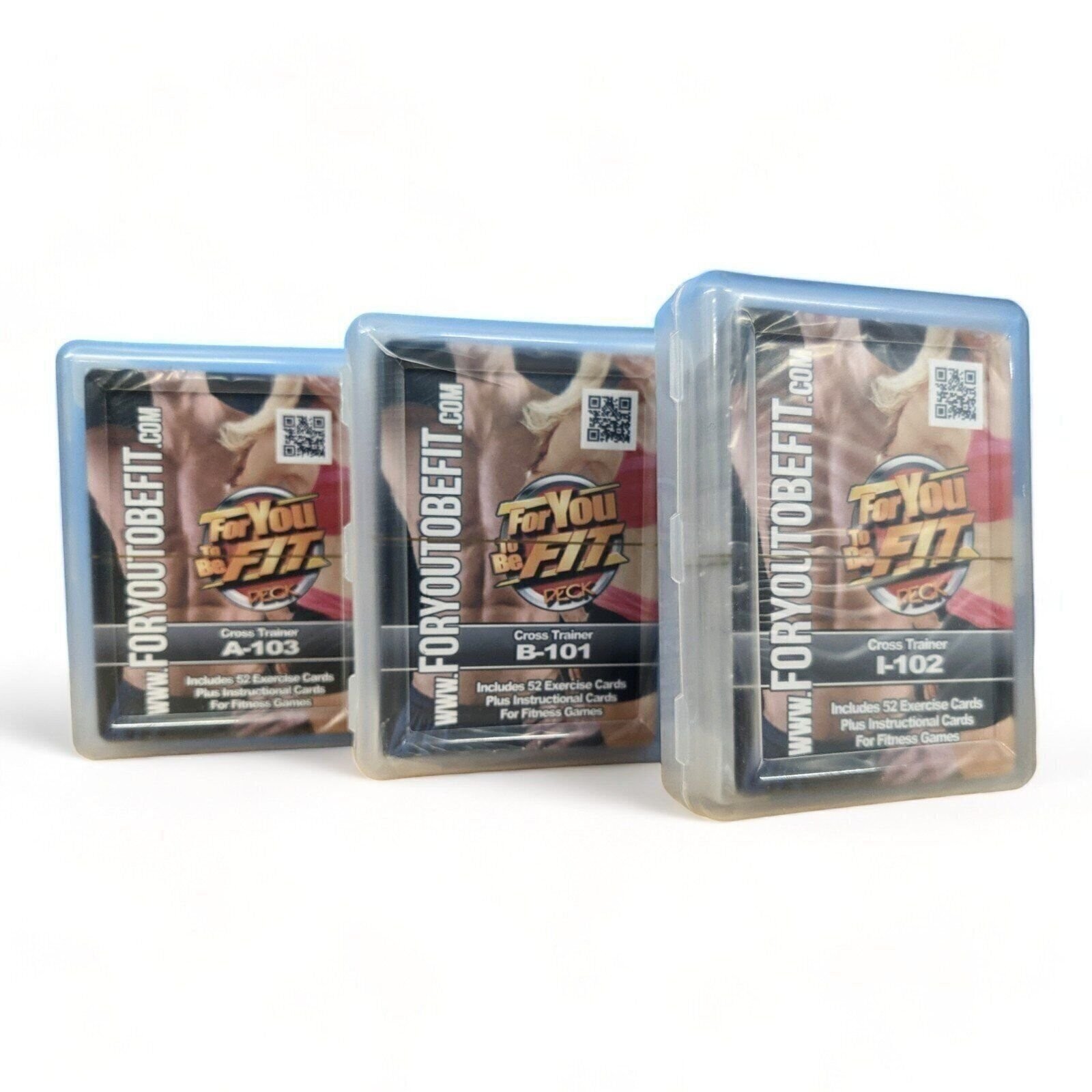 For You To Be Fit Workout Cross Trainer Exercise Cards | 3 Decks, 156 Game Cards