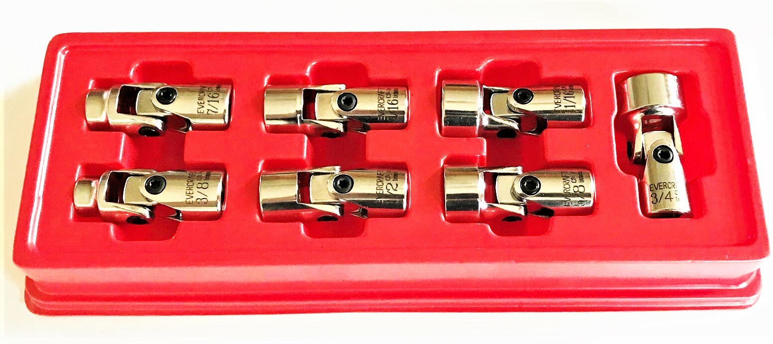7pc NAPA EVERCRAFT PROFESSIONAL FLEXIBLE UNIVERSAL FLEX SOCKET SET SAE 775-1488