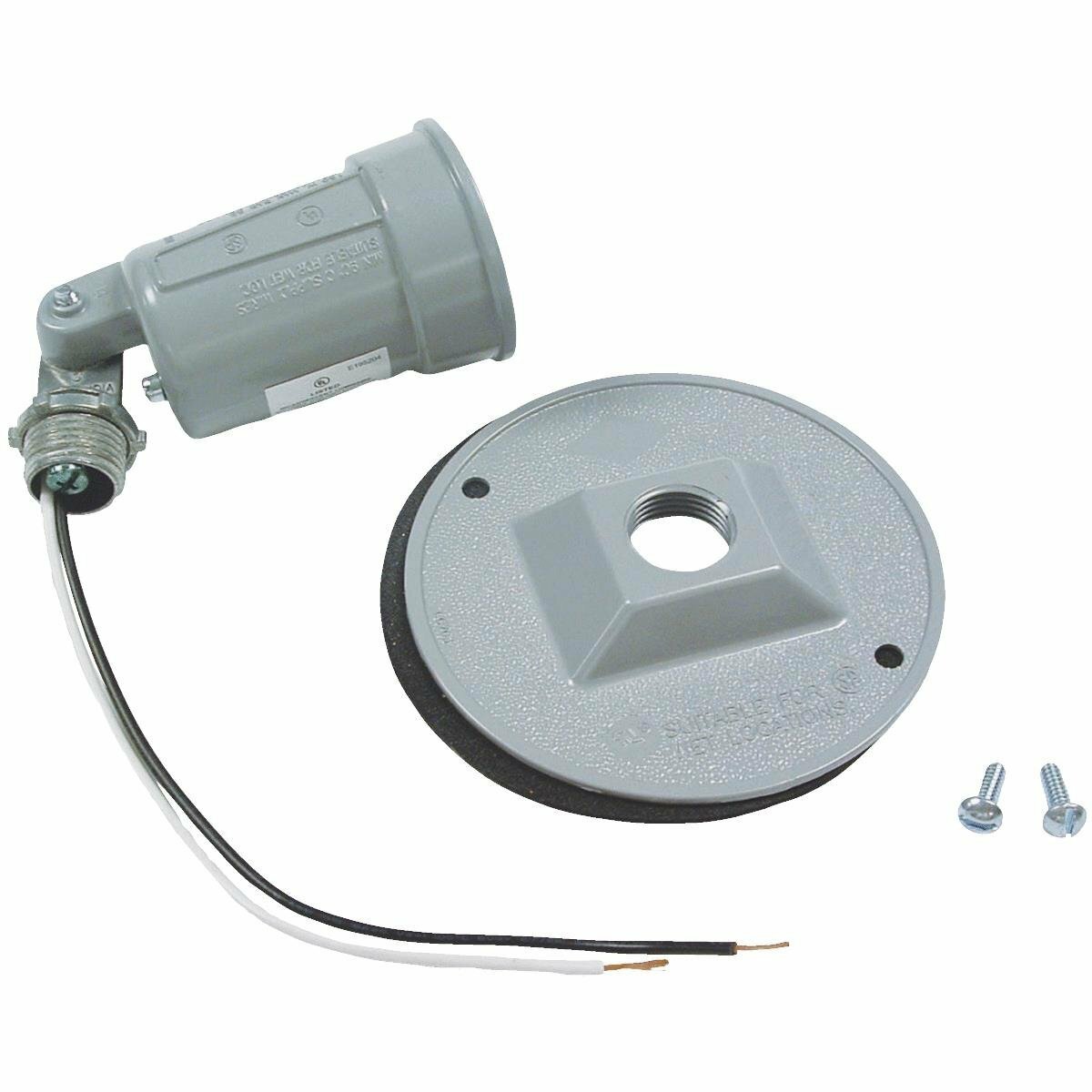 Bell GRAY ROUND SINGLE Weatherproof Outdoor Lampholder With Cover 5624-6/531115