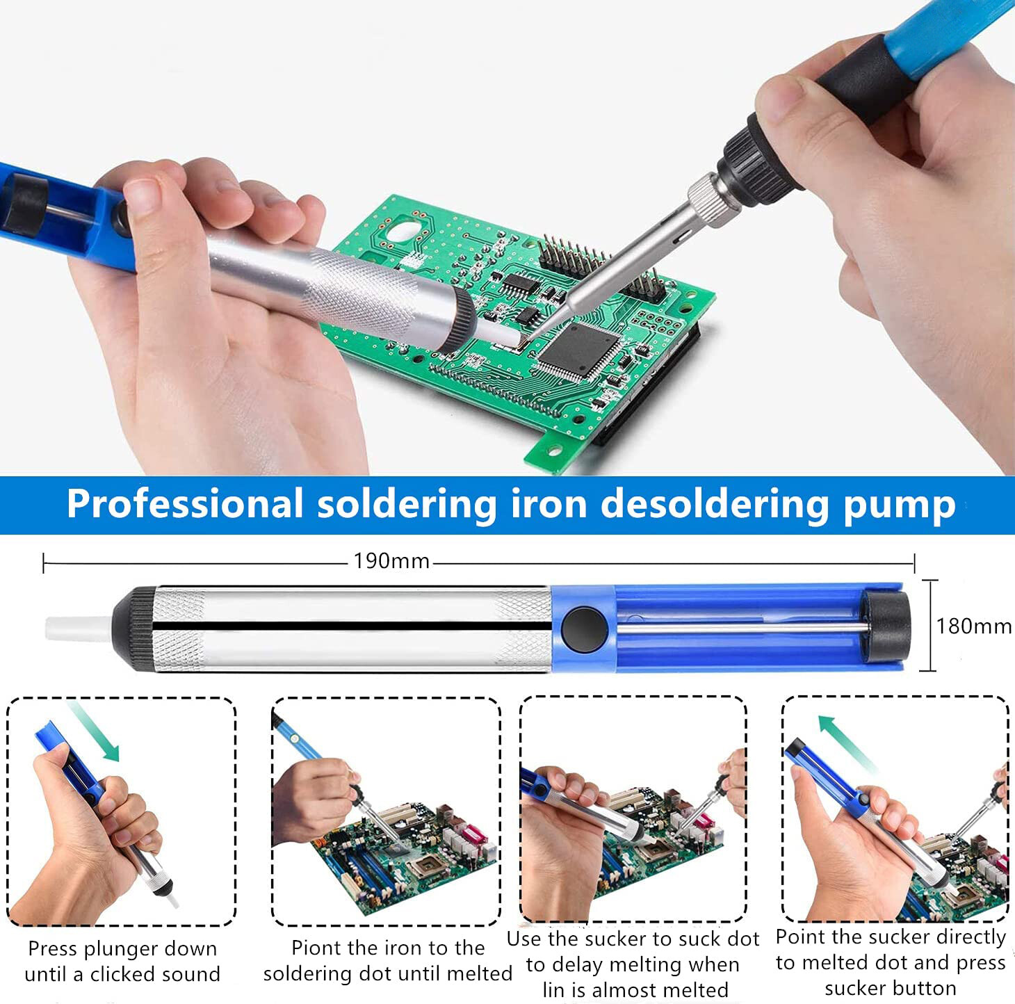 Soldering Iron Kit Electric 60W Digital Welding Iron Gun Tools Temp Adjustable
