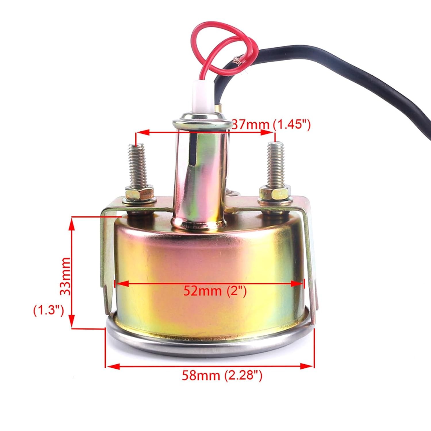 52mm Mechanical Pointer Water Temperature Gauge 2" Degree Temperature Meter