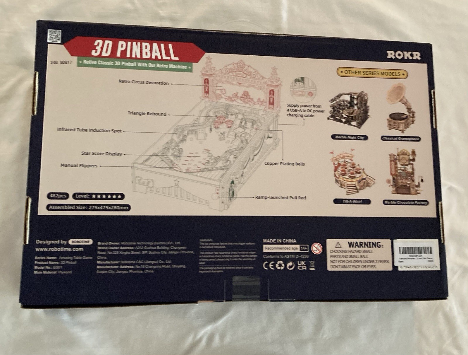 ROKR 3D Pinball Machine Retro Machine New In Box