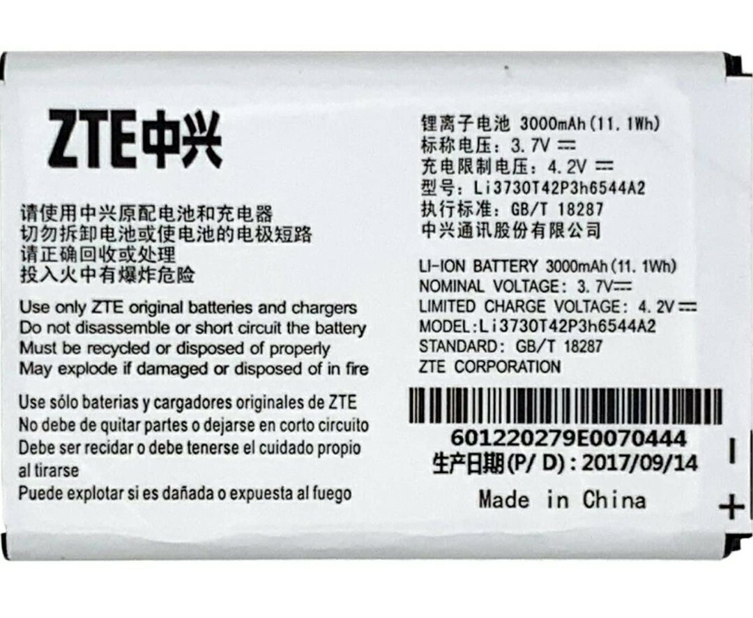 New ZTE Original Li3730T42P3H6544A2 Battery for MF96 MF96U Z289L Sonic 2.0
