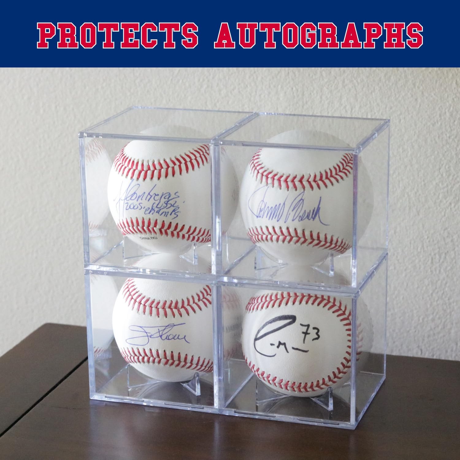 2 Count Baseball Cube - Crystal Clear UV Protected Acrylic Display Case Box -...