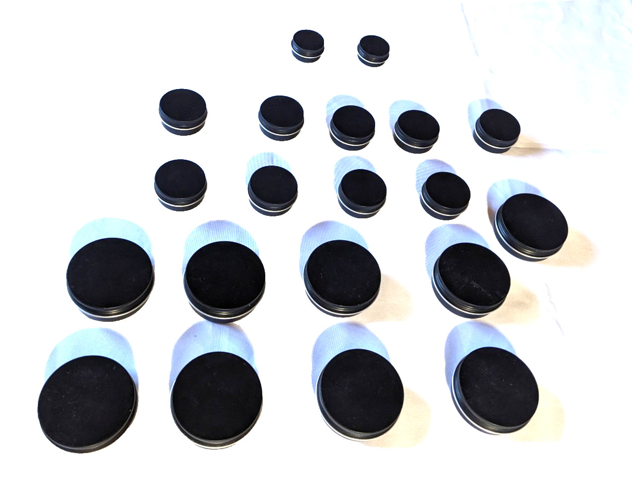 Round Beading/Crafting Black Storage Containers *All Sizes* 20 Pieces Combo Lot