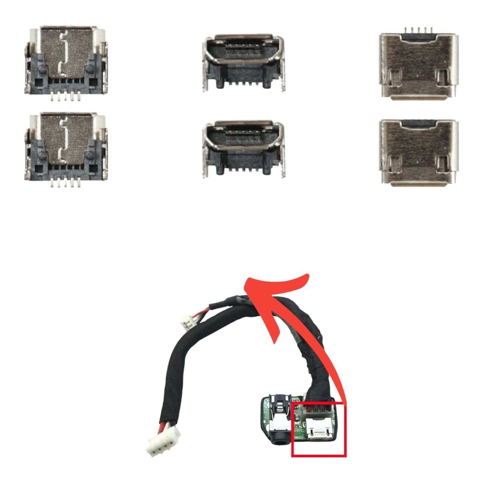 2 x OEM JBL Flip 3 Flip3 Bluetooth Speaker Micro USB Cable Charging Port - Parts