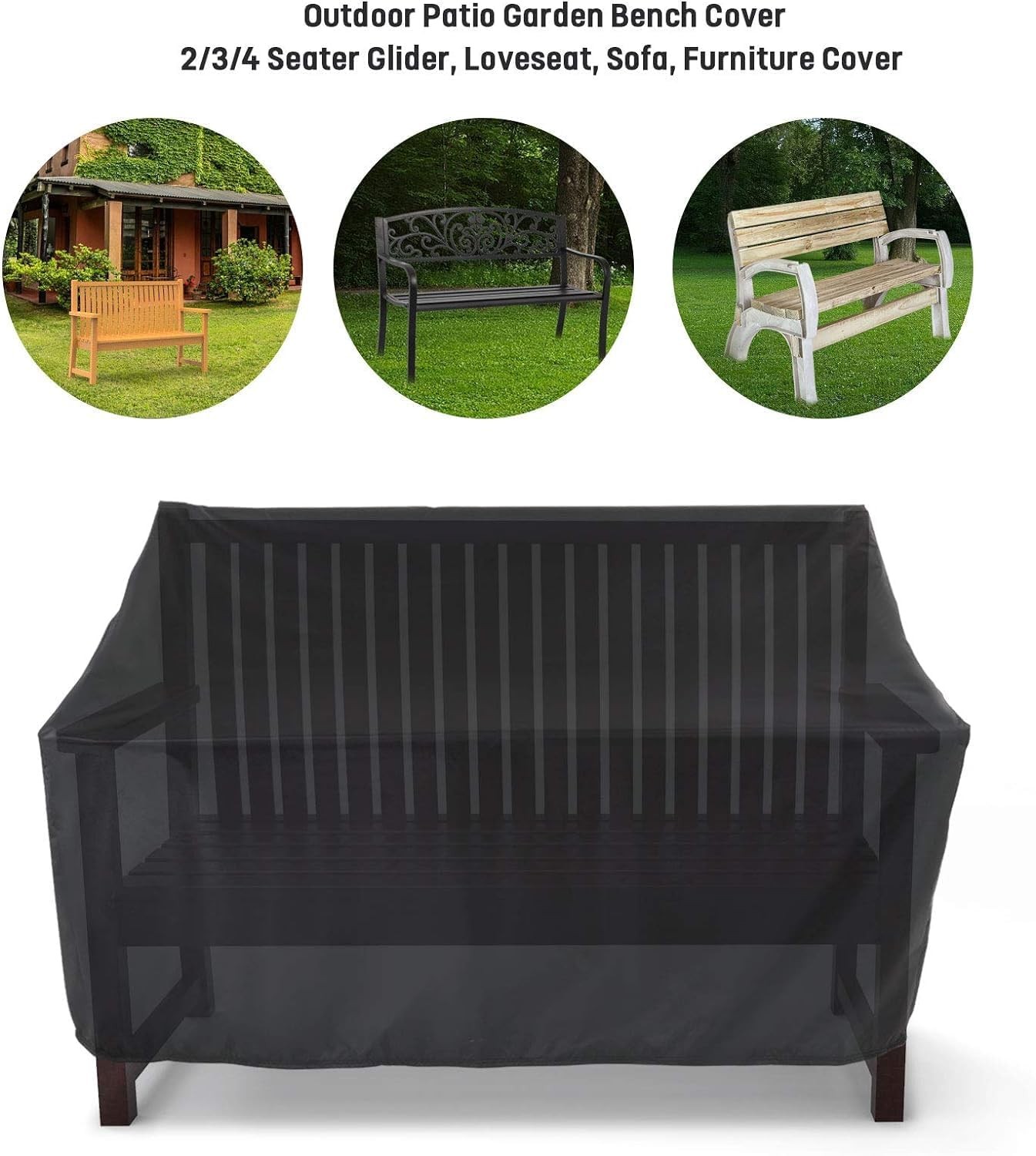 Outdoor Patio Garden Bench Cover 2 Seat Outside Park Loveseat Sofa Glider