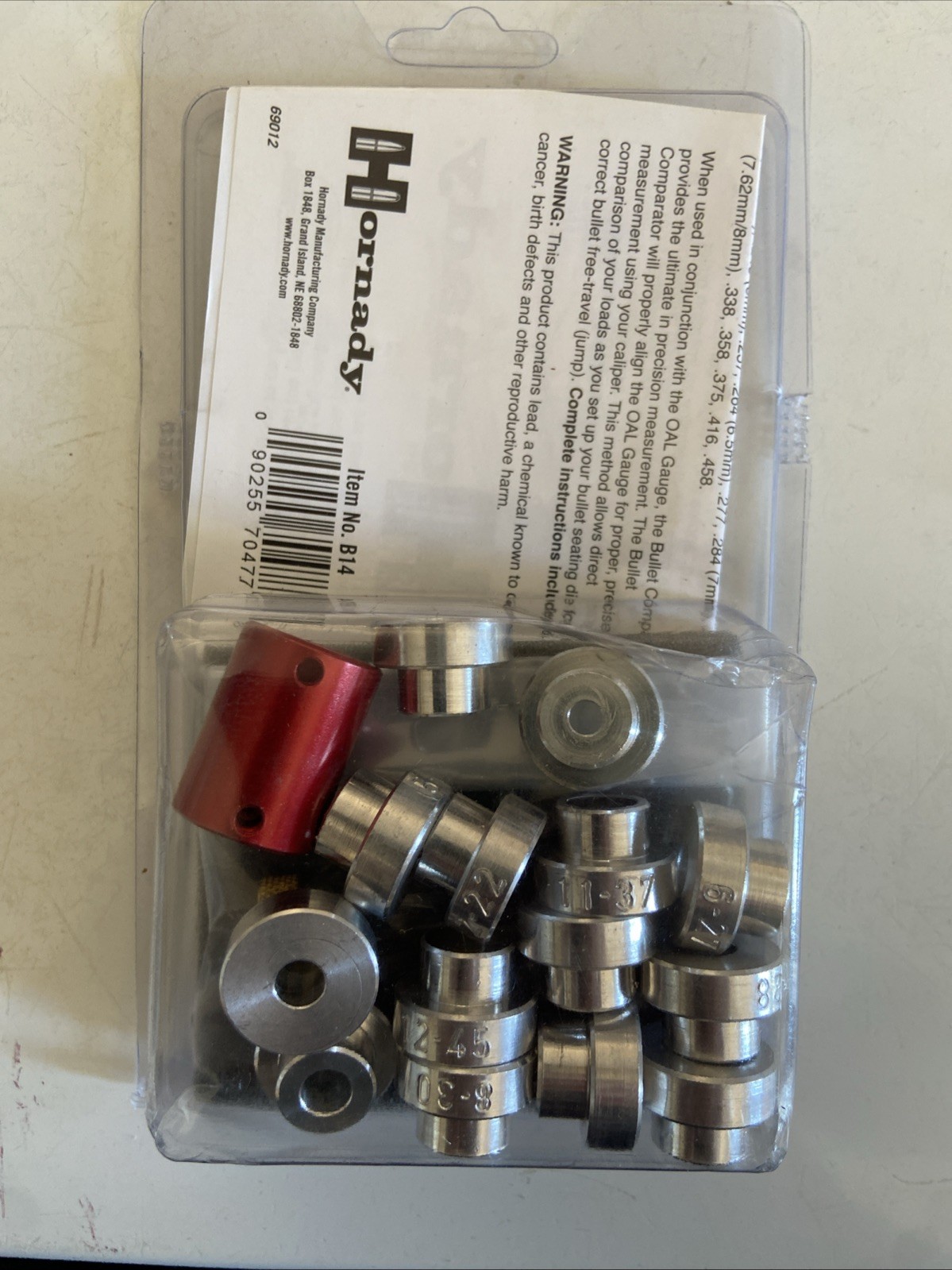 Hornady B14 Lock-N-Load Bullet Comparator & Complete Insert Set (14 Inserts)