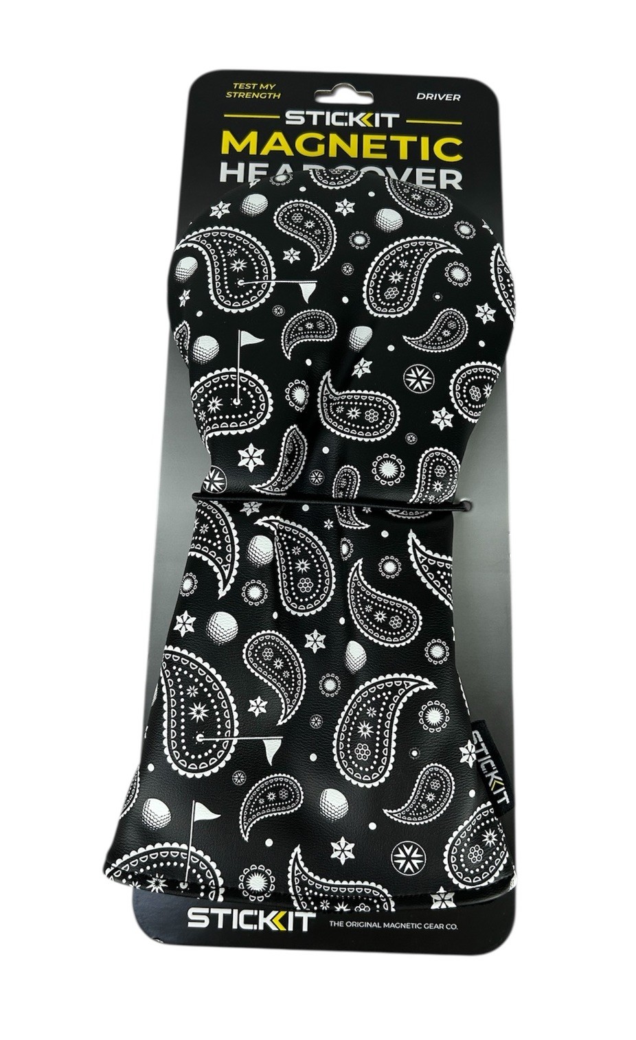 NEW Stickit Magnetic Driver Headcover Black White Paisley Golf Club