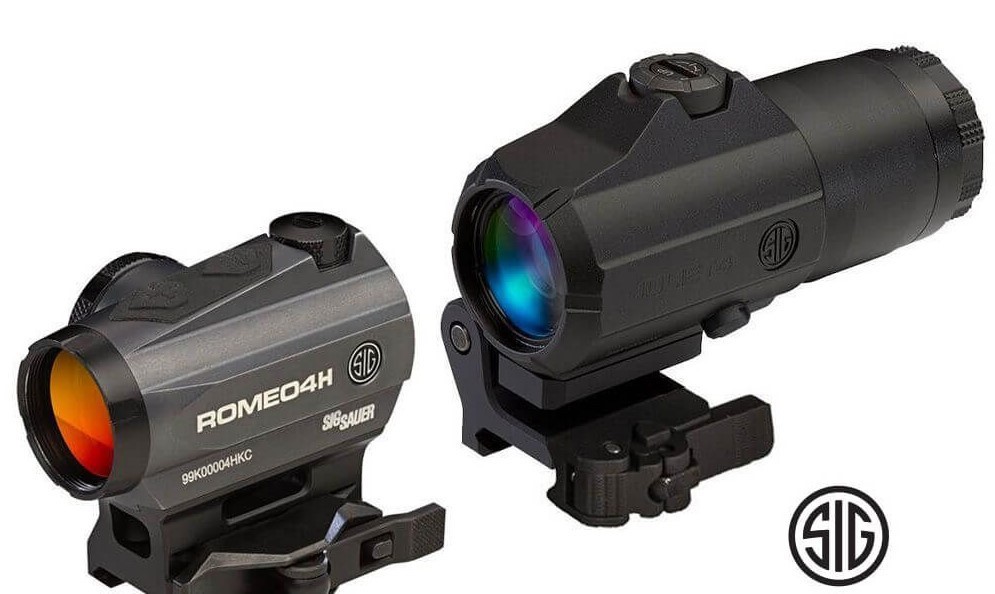 NEW Sig Sauer ROMEO4H & JULIET4 Red Dot Sight & 4x Magnifier Combo Set SORJ43111