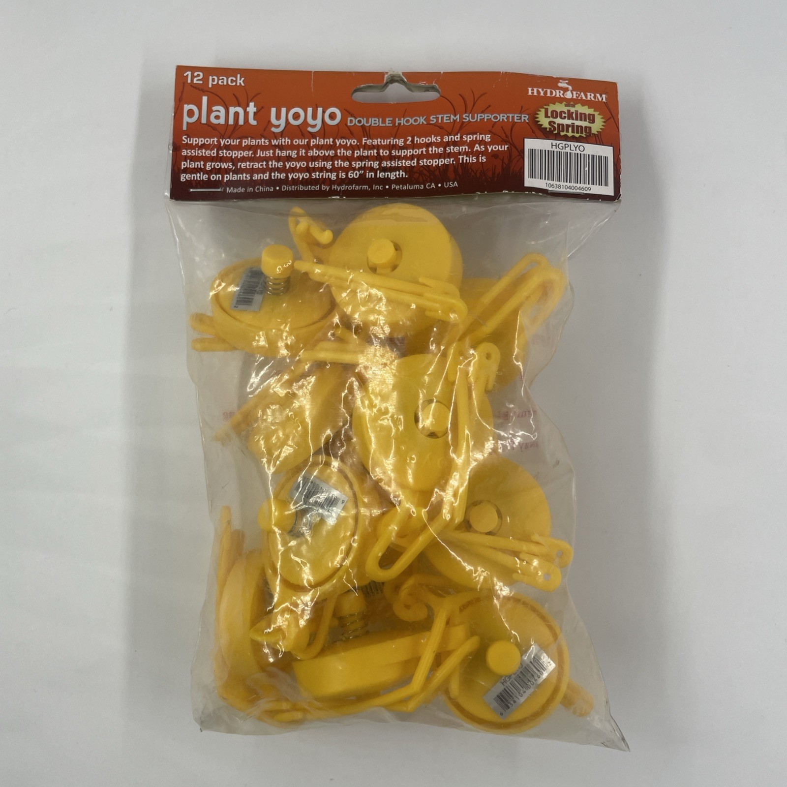 Plant Yo Yo Locking Spring Double Hook 60" 12 Pack Hydrofarm Hydroponic A002 291