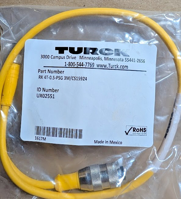 Turck RK 4T-0.5-PSG 3M/CS15924 Cordset, M12 Fem/M8 Male, 4p, .5m, UX02551 (New)