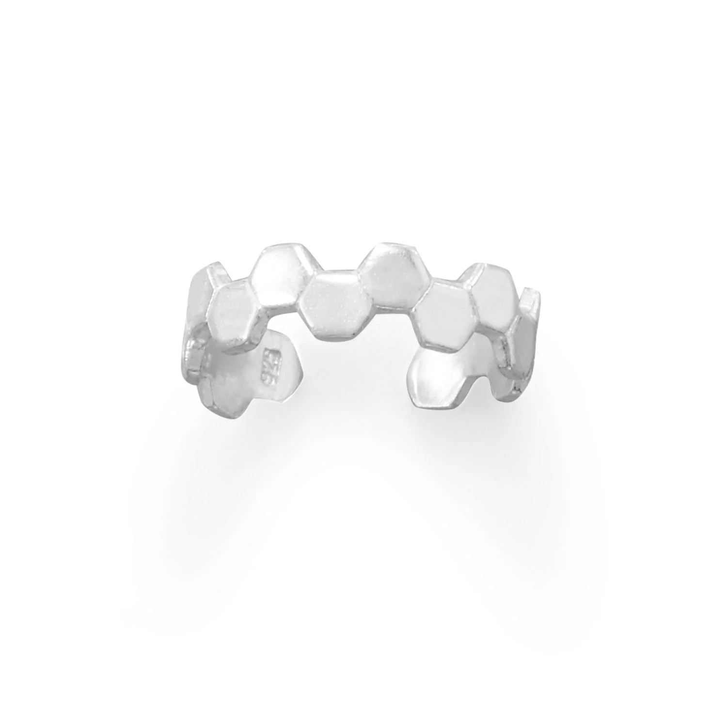 Women's 925 Sterling Silver Polished Honeycomb Toe Ring - Everyday, Date Night |