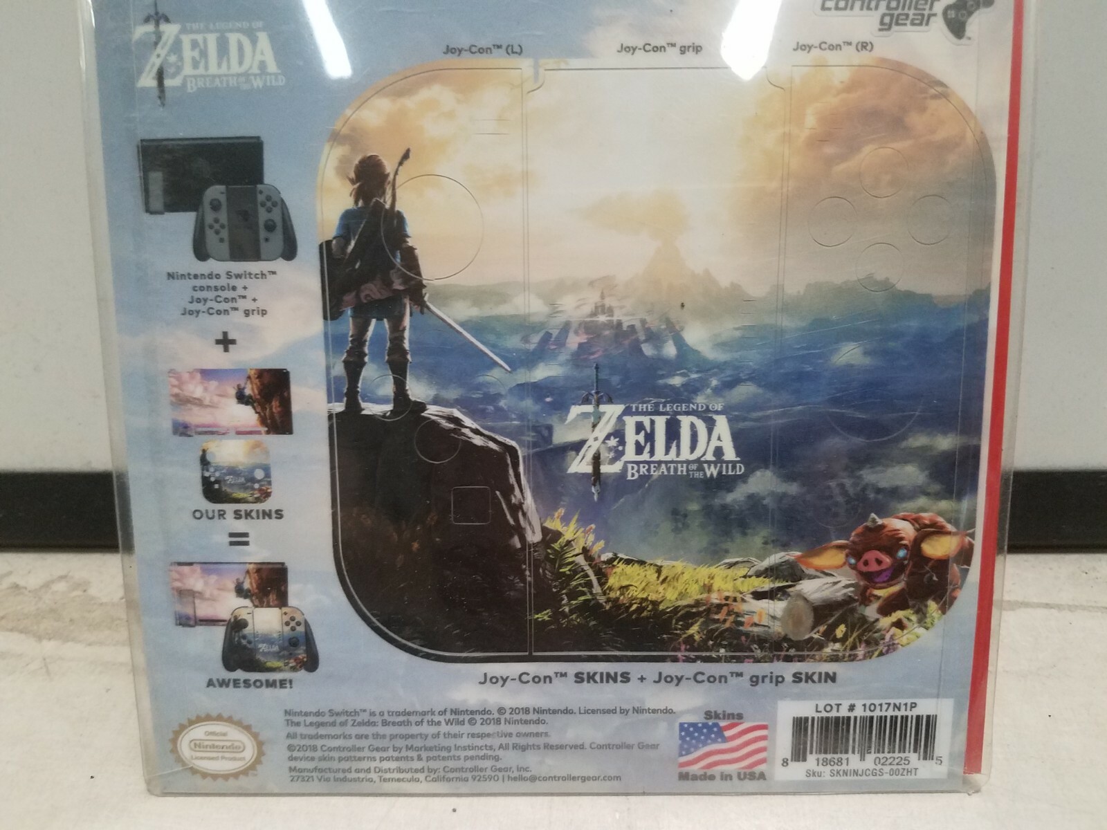 Controller Gear Nintendo Switch Skin & Screen Protector Zelda Link top hill