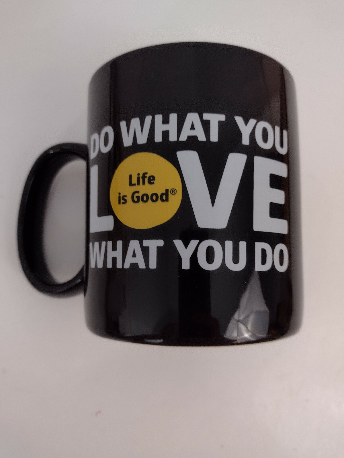 LIFE IS GOOD Large Black Mug Do What You Like Like What You Do