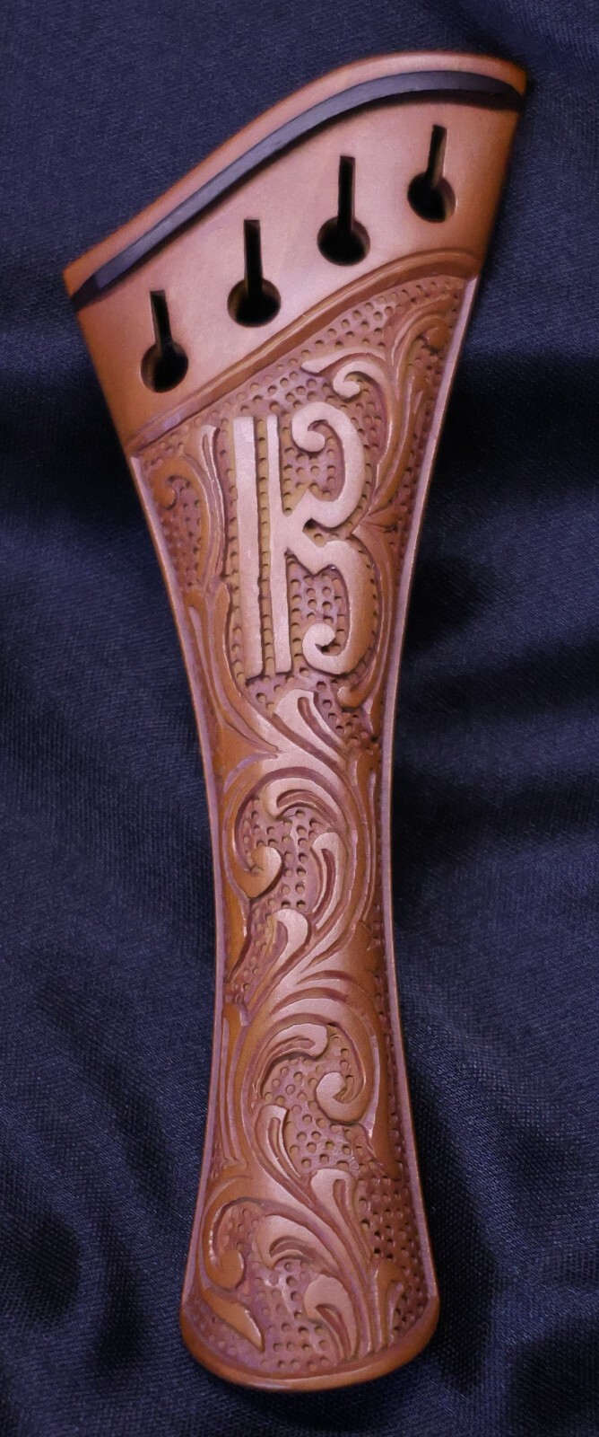 Handmade Carved boxwood VIOLA(15-16") tailpiece 4/4. C Clef design #24