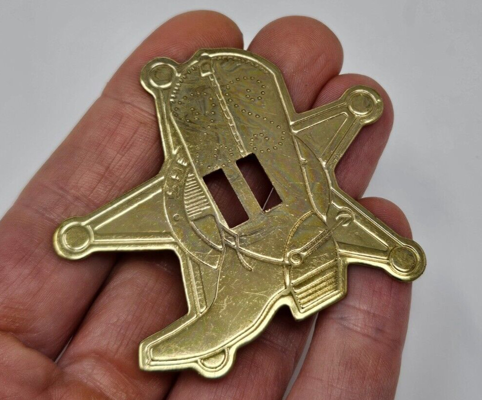 10 pcs Cowboy Boot Sheriff Star Badge Gold Metal Western Conchos Leather Crafts