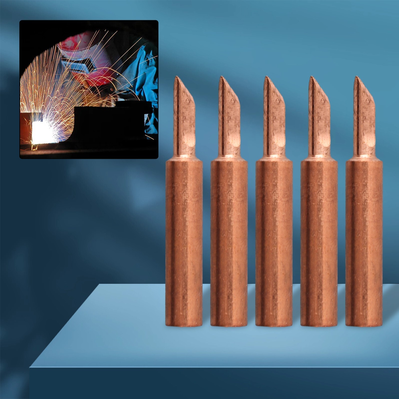 10pc 900M-T-SK Pure Copper Soldering Iron Tip Set Lead-Welding Solder Tip Tools