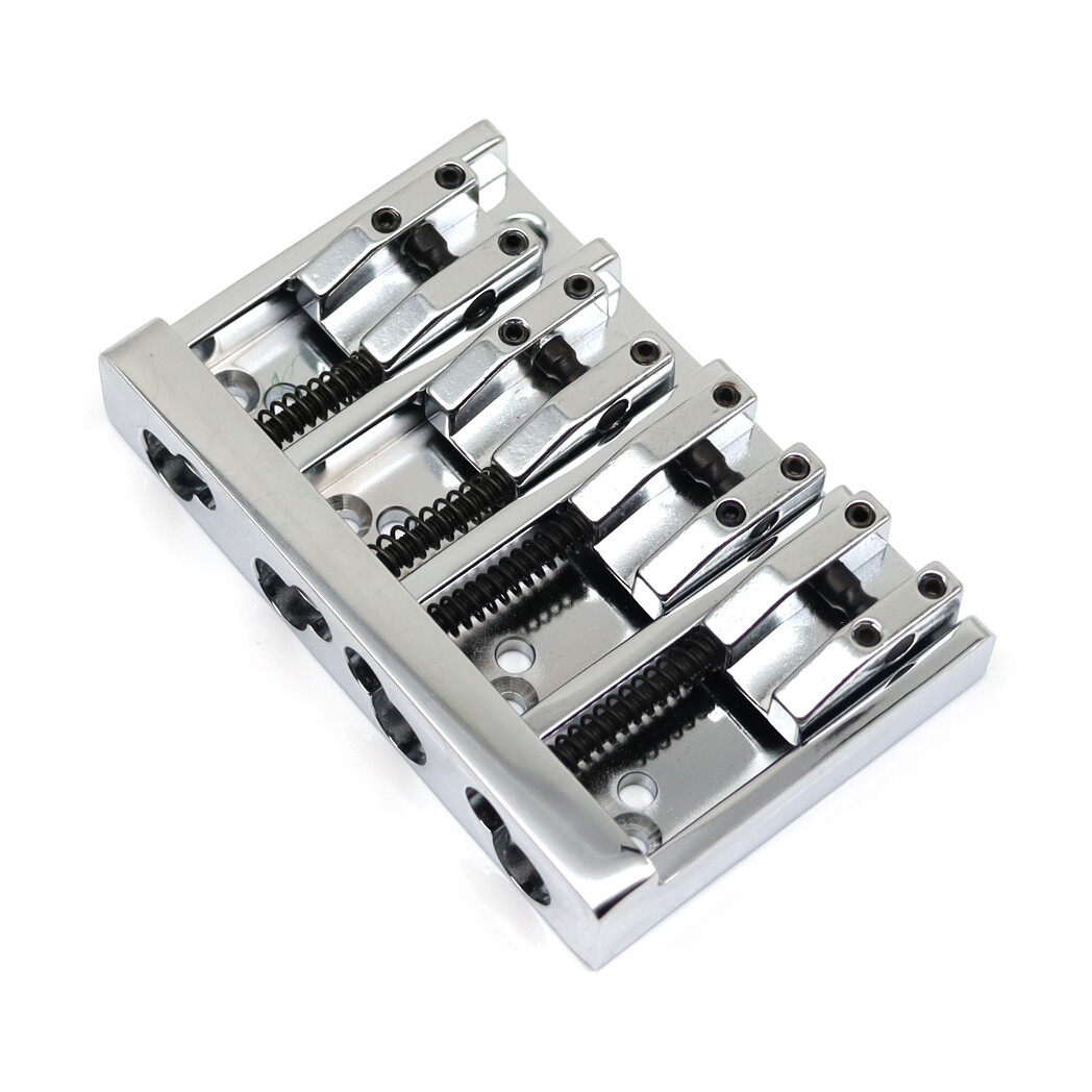 4-String Electric Bass High-End Saddles Bridge Tailpieces Replacement Chrome