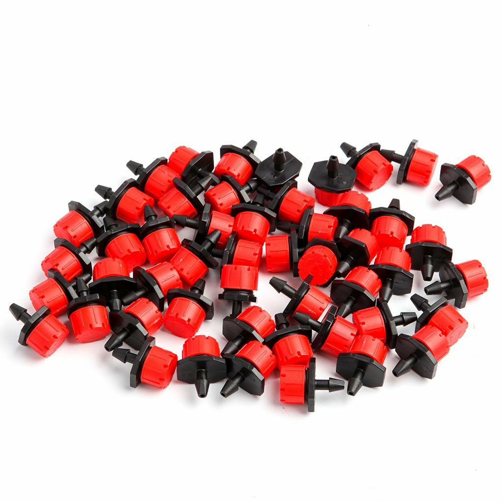 100Pc Adjustable Emitter Dripper Micro Drip Irrigation Sprinkler Watering System