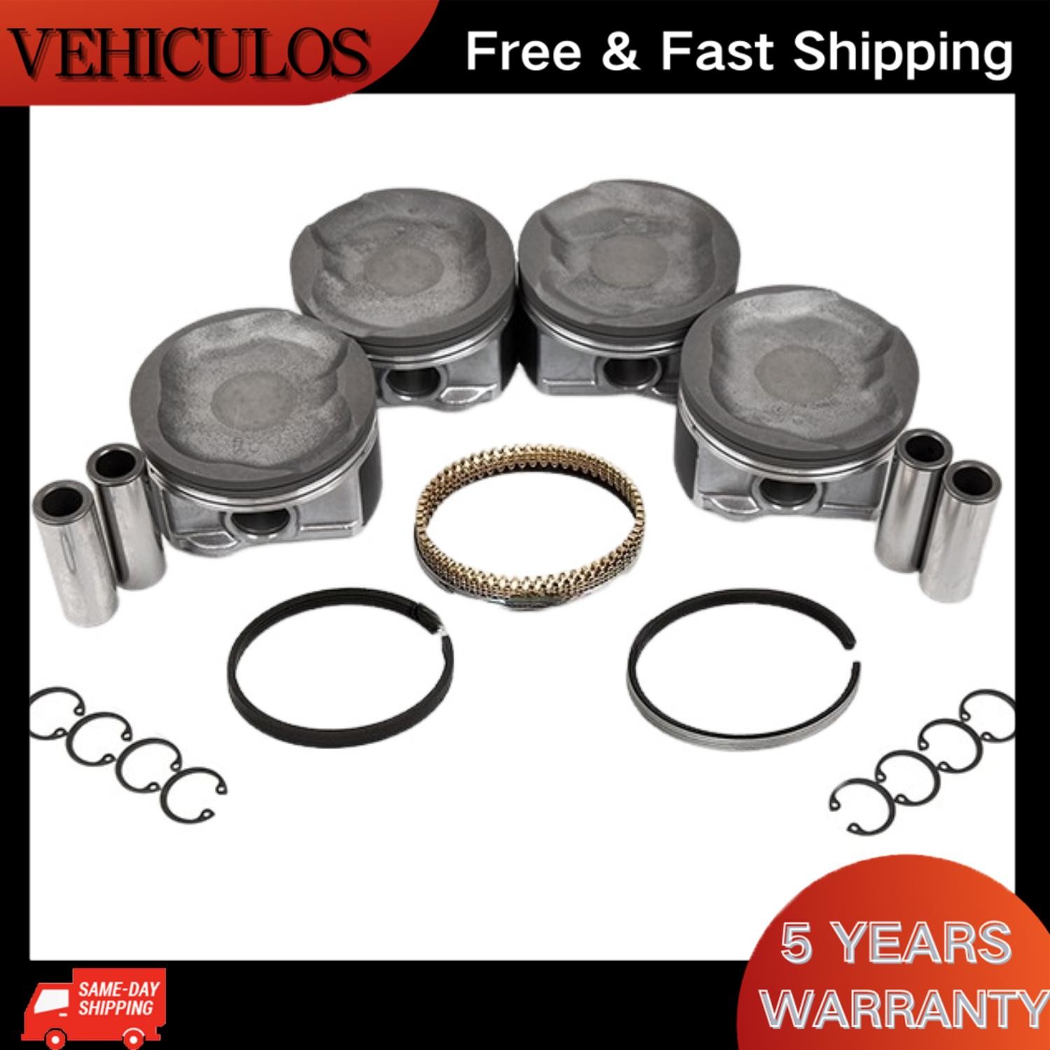 2TRFE New Engine Pistons & Rings Kit STD For 2005-15 Toyota Tacoma 2.7L DOHC 16V
