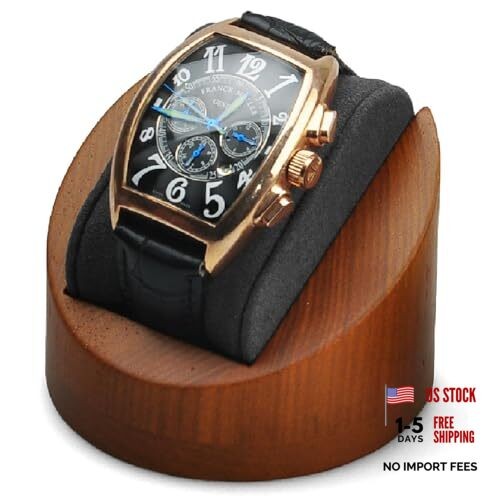 Solid Wood Single Watch Display Jewelry Watch Showcase Display Stand () Grey
