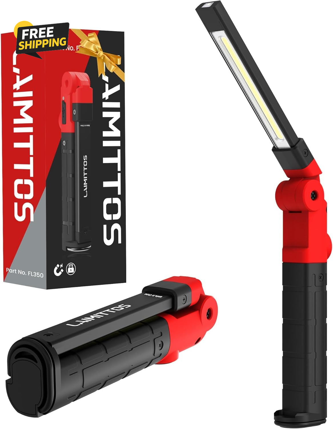 Rechargeable Work Light 2200Mah Magnetic LED  Flashlight Mechanic Light Tool