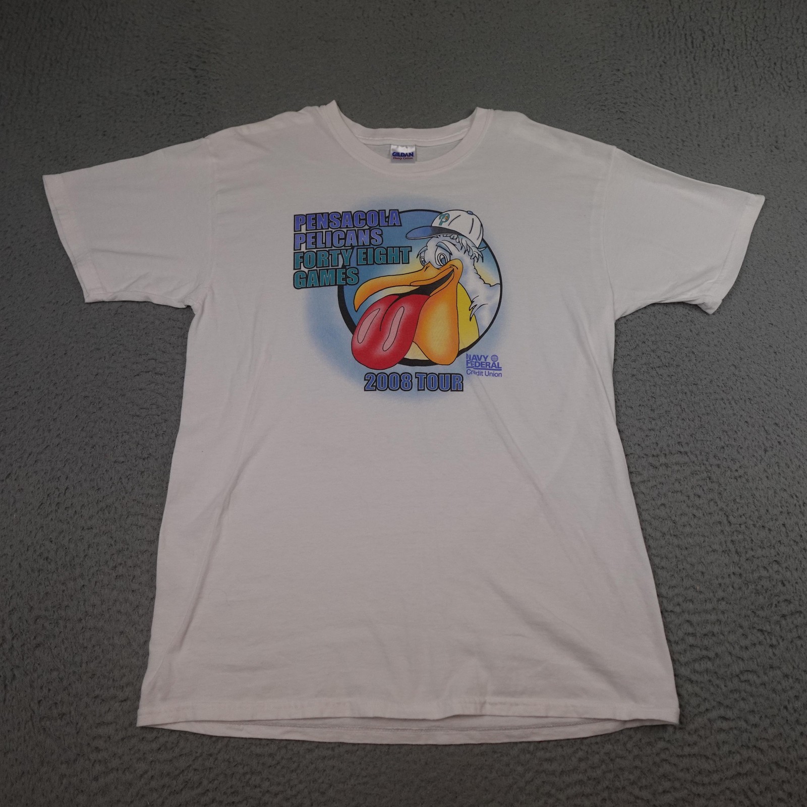Pensacola Pelicans Shirt Mens Large White Baseball 2008 Minor League Florida