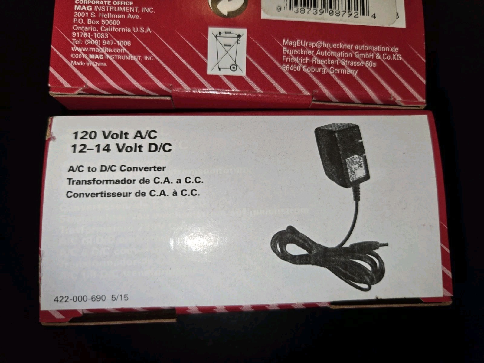 2 Maglite ARXX195 120V Converter for Mag Charger Rechargeable Flashlight (V2)