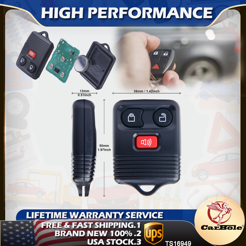 2Pc Remote Car Key Fob Keyless Entry Clicker Transmitter For Ford F150 1999-2007