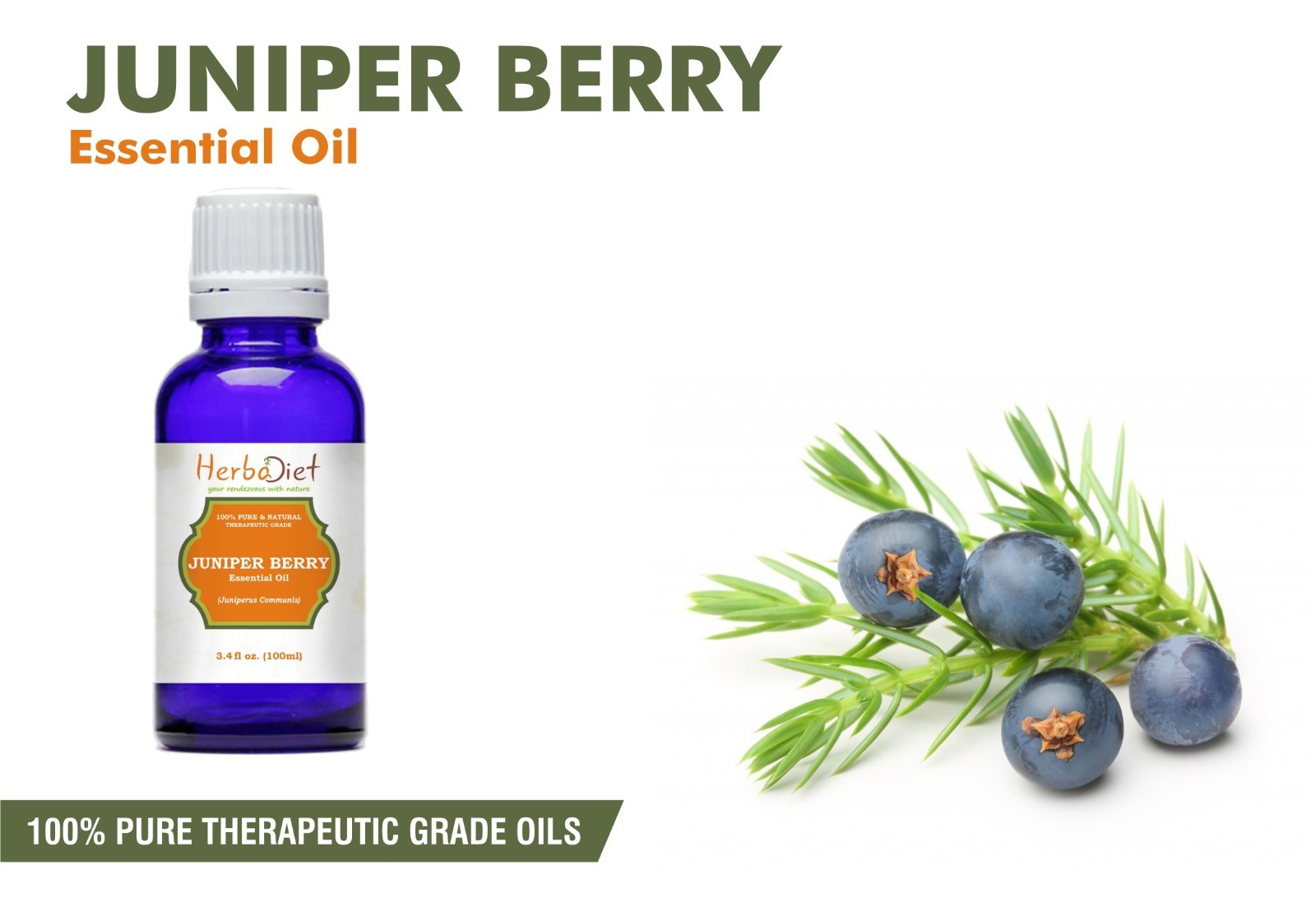 Juniper Berry Essential Oil 100% Pure Natural Aromatherapy Therapeutic Oils