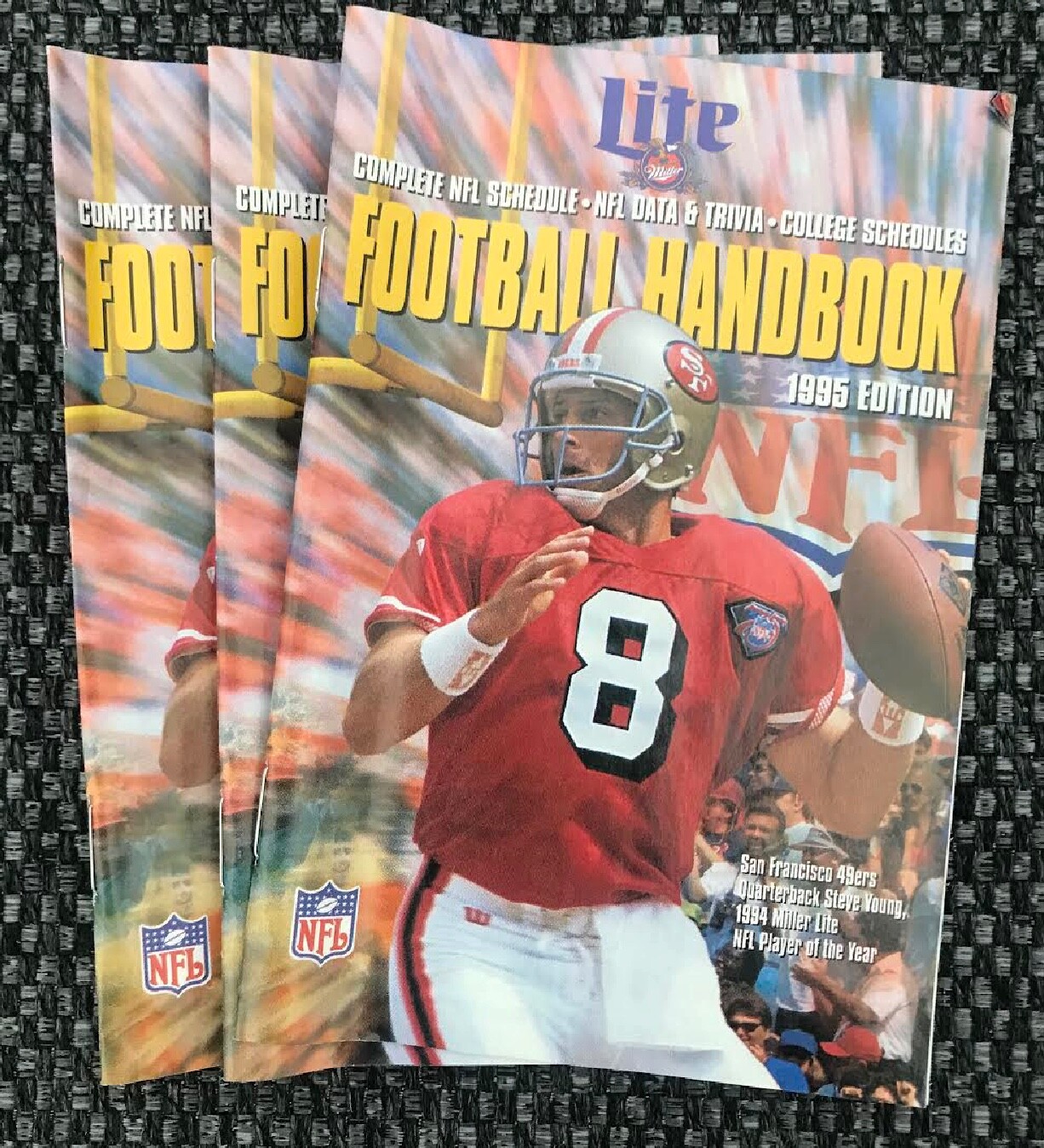 1995 Miller Lite Football Handbook - Steve Young - 49ers - Nr. Mt Lot of 3 $9
