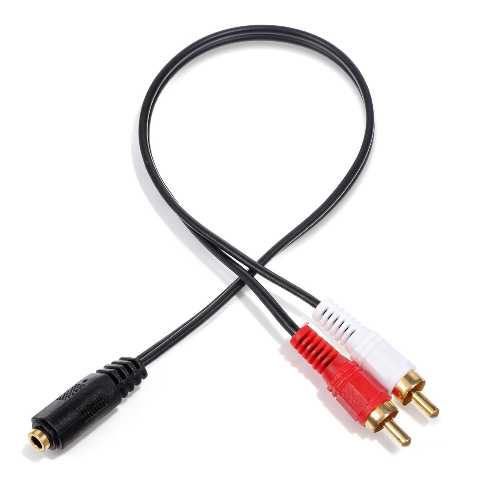 Xyembu 3.5mm Female to 2 RCA Splitter Male Stereo Audio Y Cable (1ft) Stereo...
