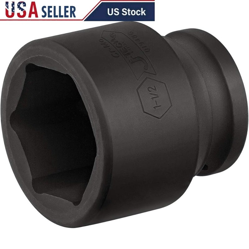 Cr-Mo Impact Socket 6-Point Cold Forged Heat Treated Corrosion Resistant Tool US