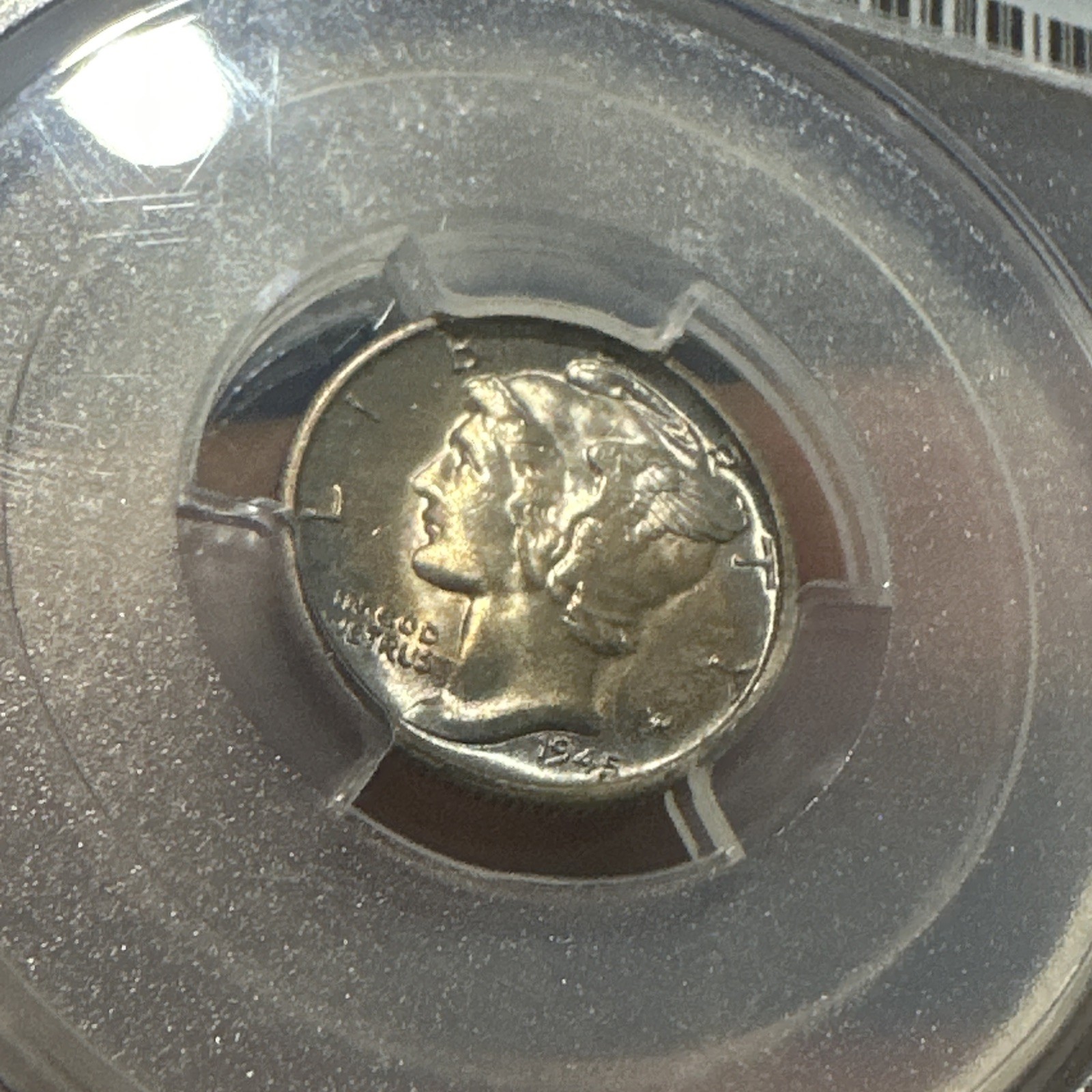 1945-D Mercury World War 2 Dime, PCGS MS66FB Toned Highly Collectible