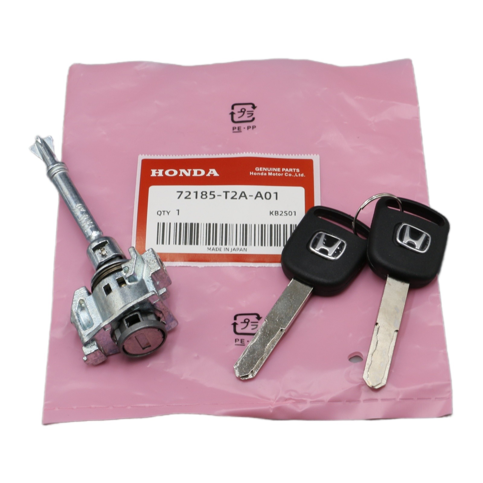 Front Door Lock Cylinder Set for Honda Accord 2013-2017 72185-T2A-A01 with 2 Key