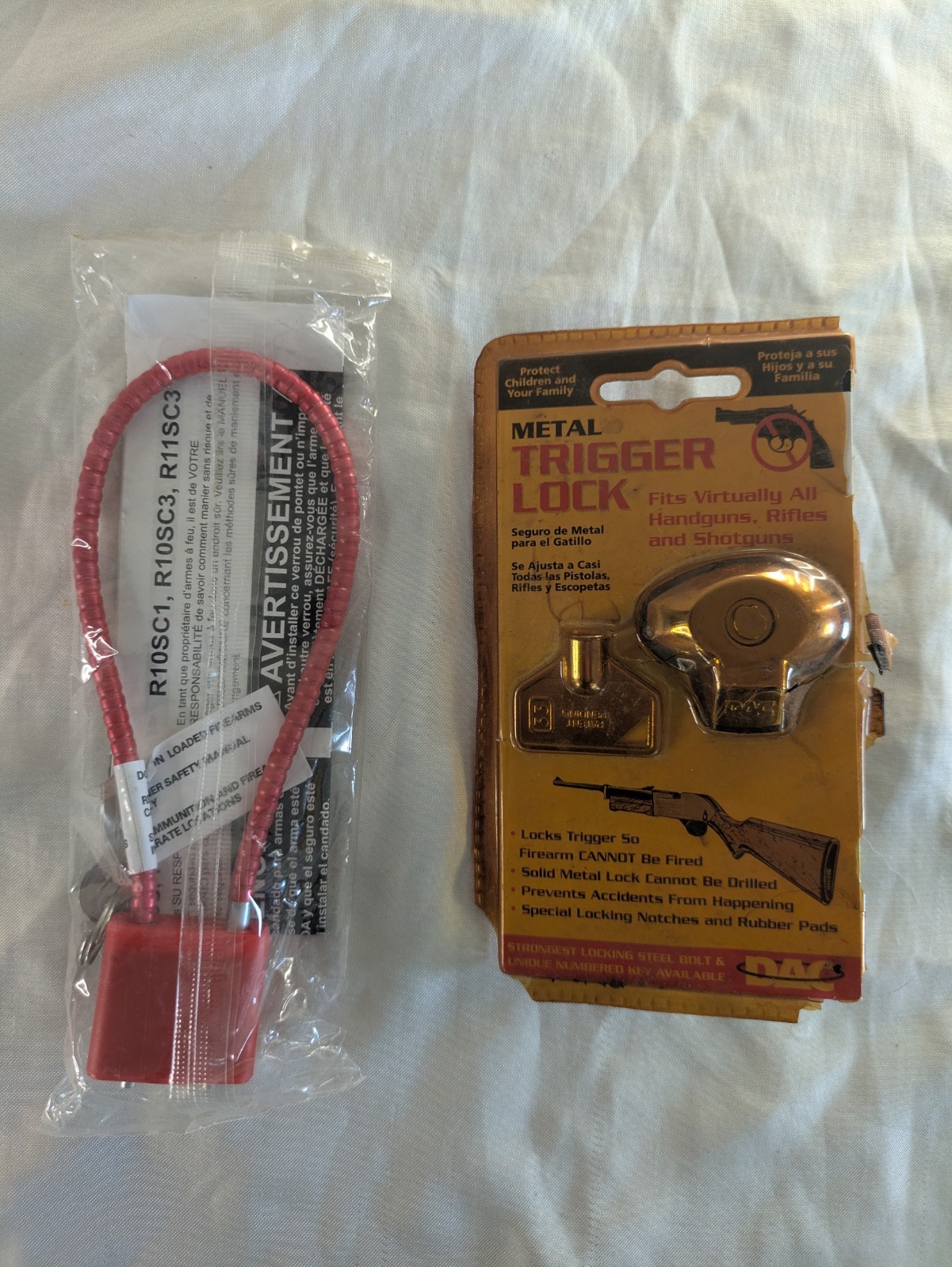 2 Piece Cable Gun Lock Trigger Guard Lot