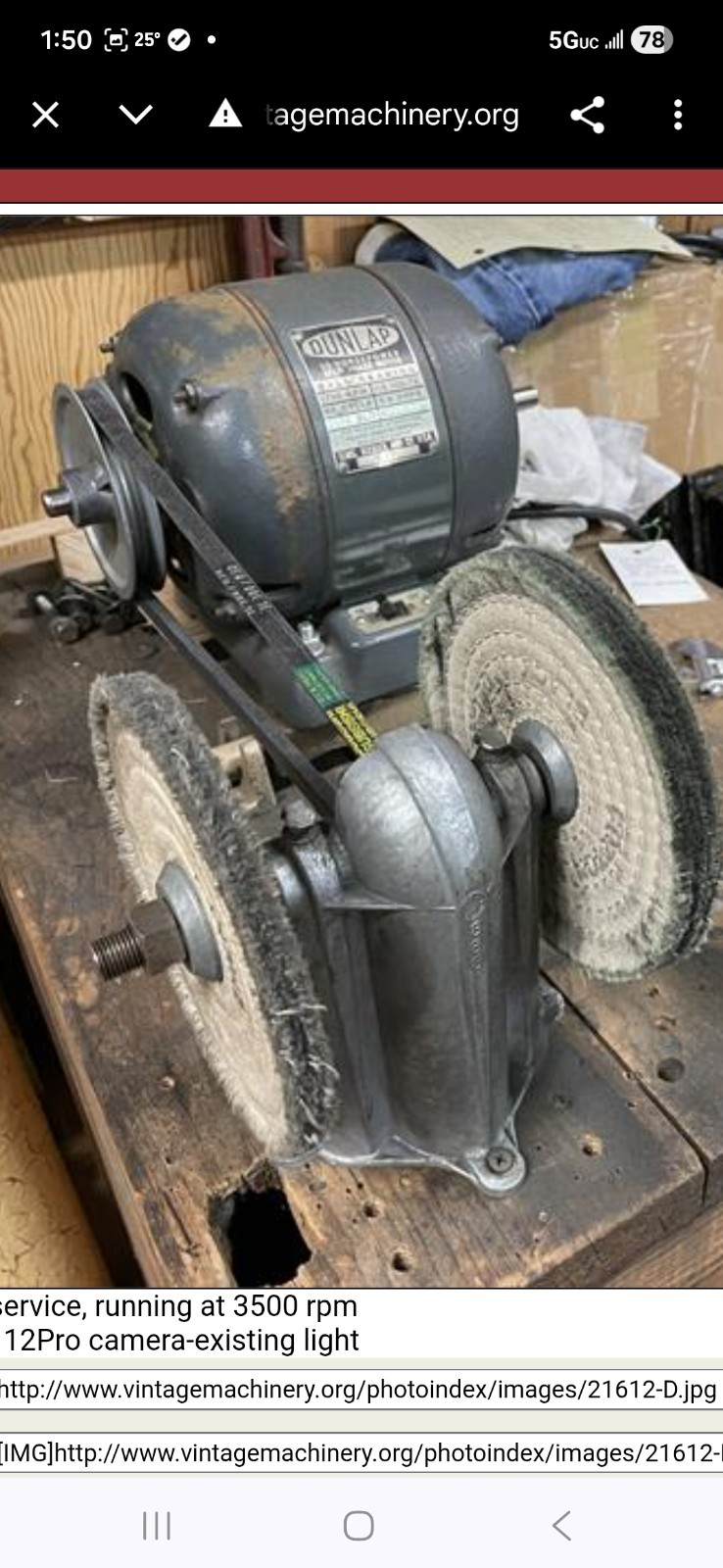 Vintage CDC Comp Model 888 Bench Grinder Polisher Head Stand