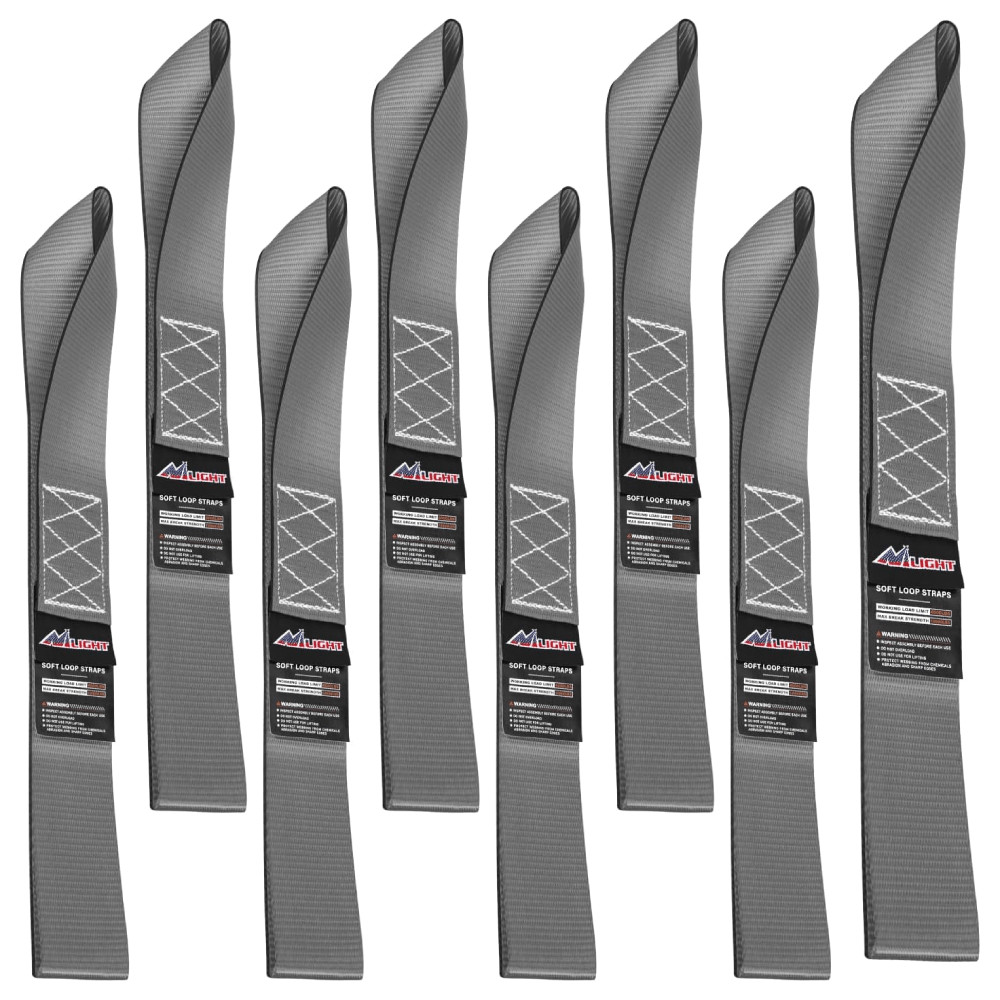 Nilight Motorcycle Tie Down Straps Max Break Strength 12000Lbs Grey