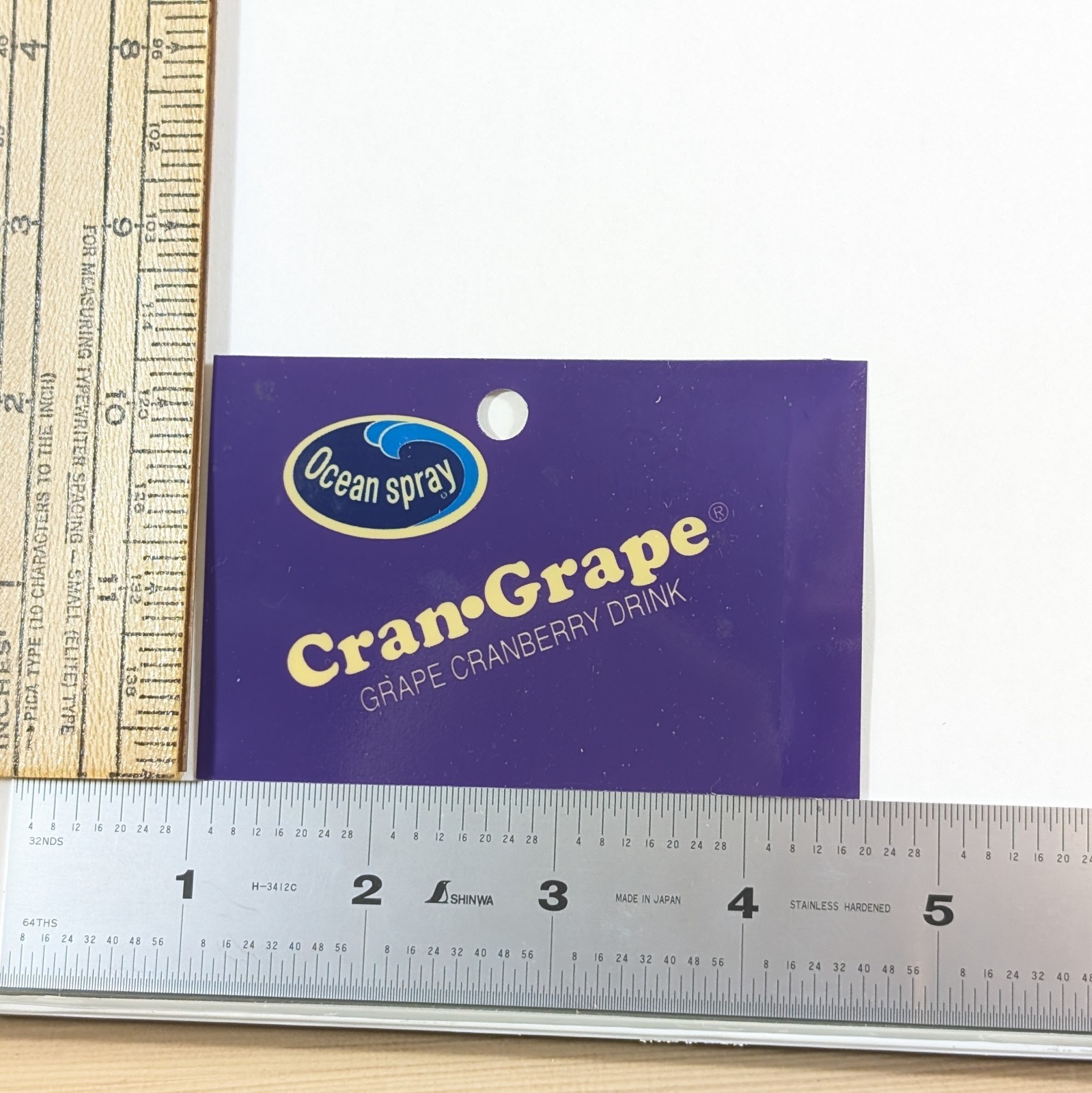 Ocean Spray Cran-Grape vintage NOS Soda Vending Machine Flavor Strip retro