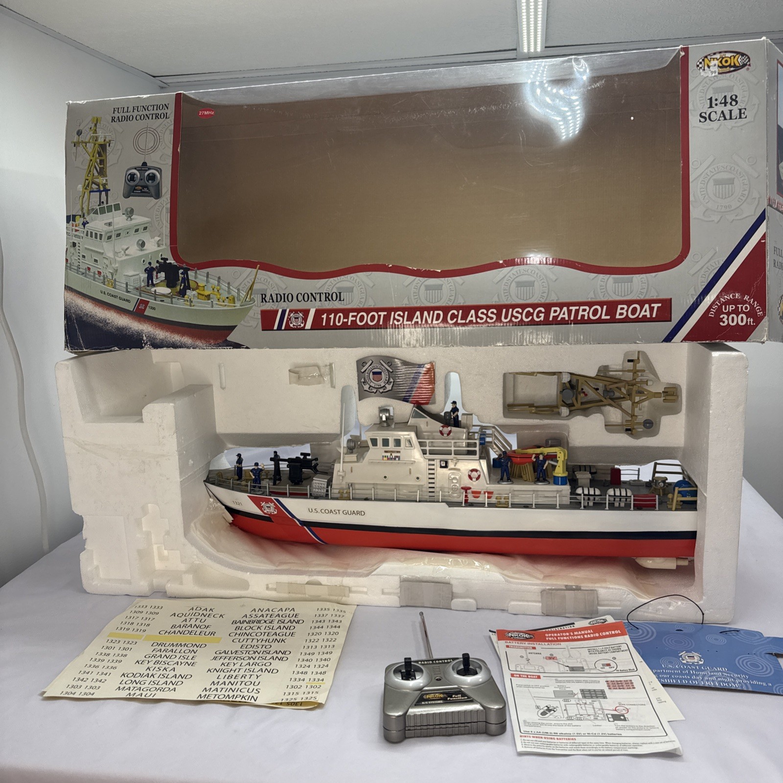 NKOK RADIO CONTROL 110-FOOT ISLAND CLASS USCG PATROL BOAT 1:48 SCALE NEW!