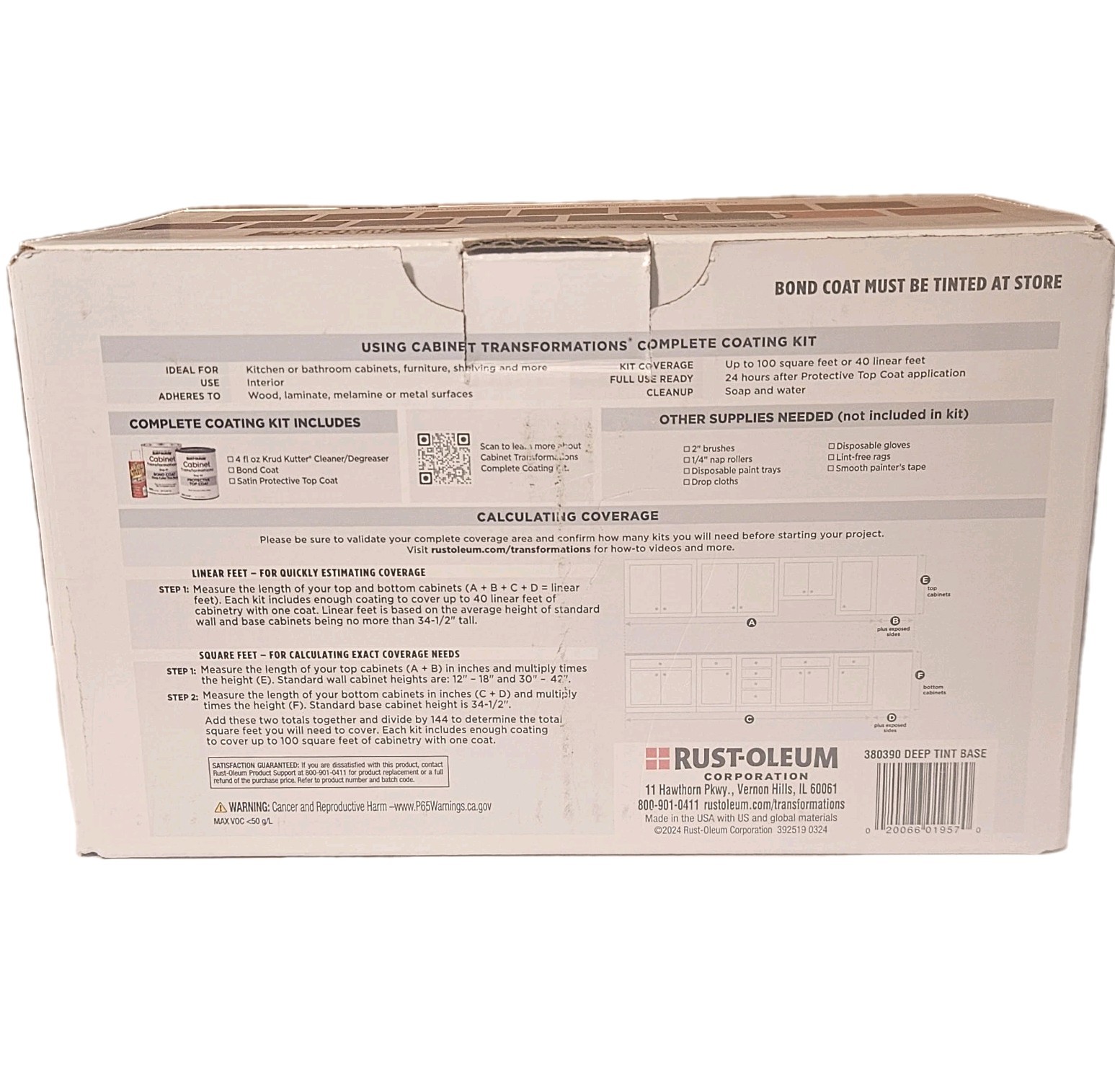 2 Pk Forest Gr Rust-Oleum 380390 Cabinet Transformations Kit Deep Tint Base Kit