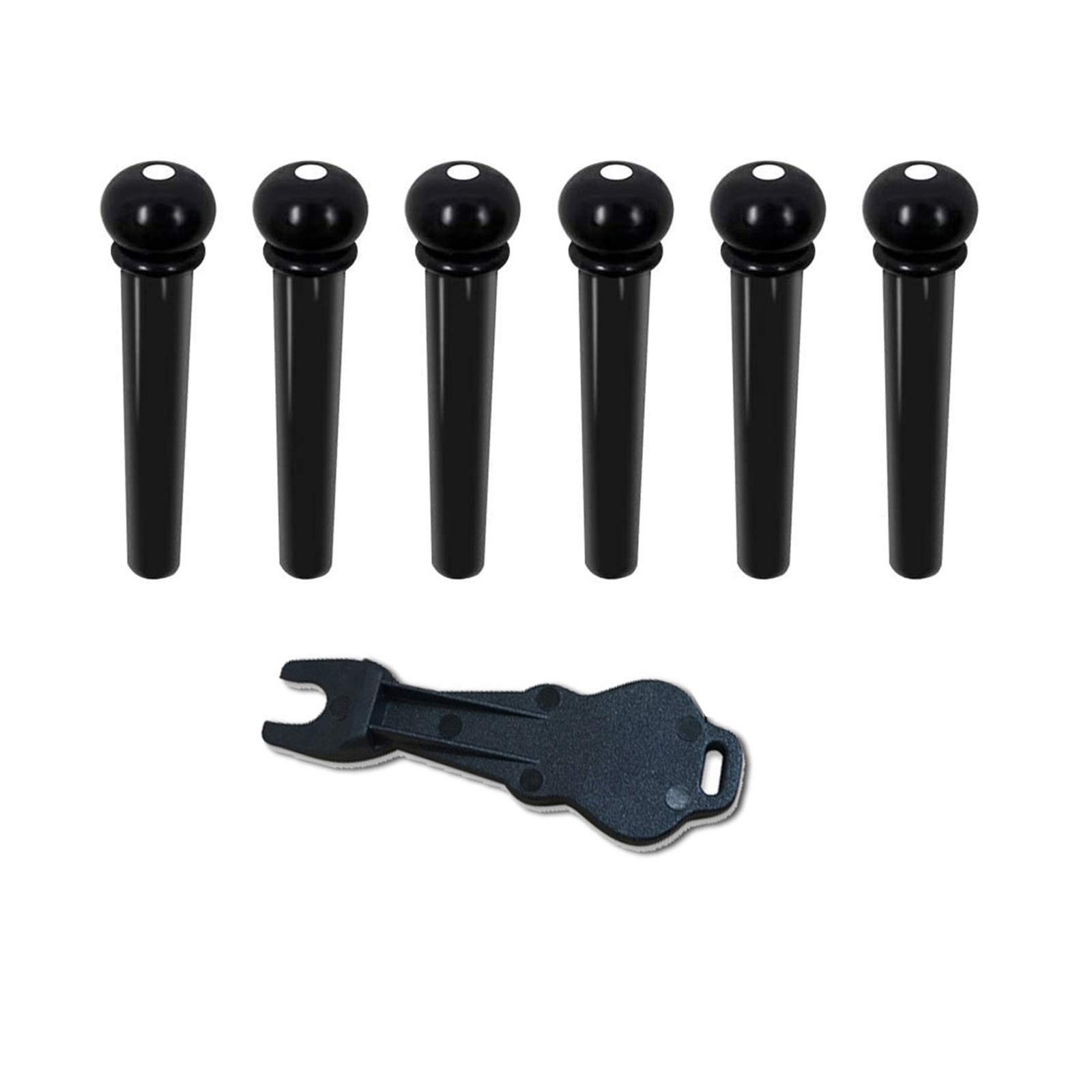 Plastic Acoustic Guitar Bridge Pins Pegs-6pcs with 1pc Bridge Pin Puller Remo...