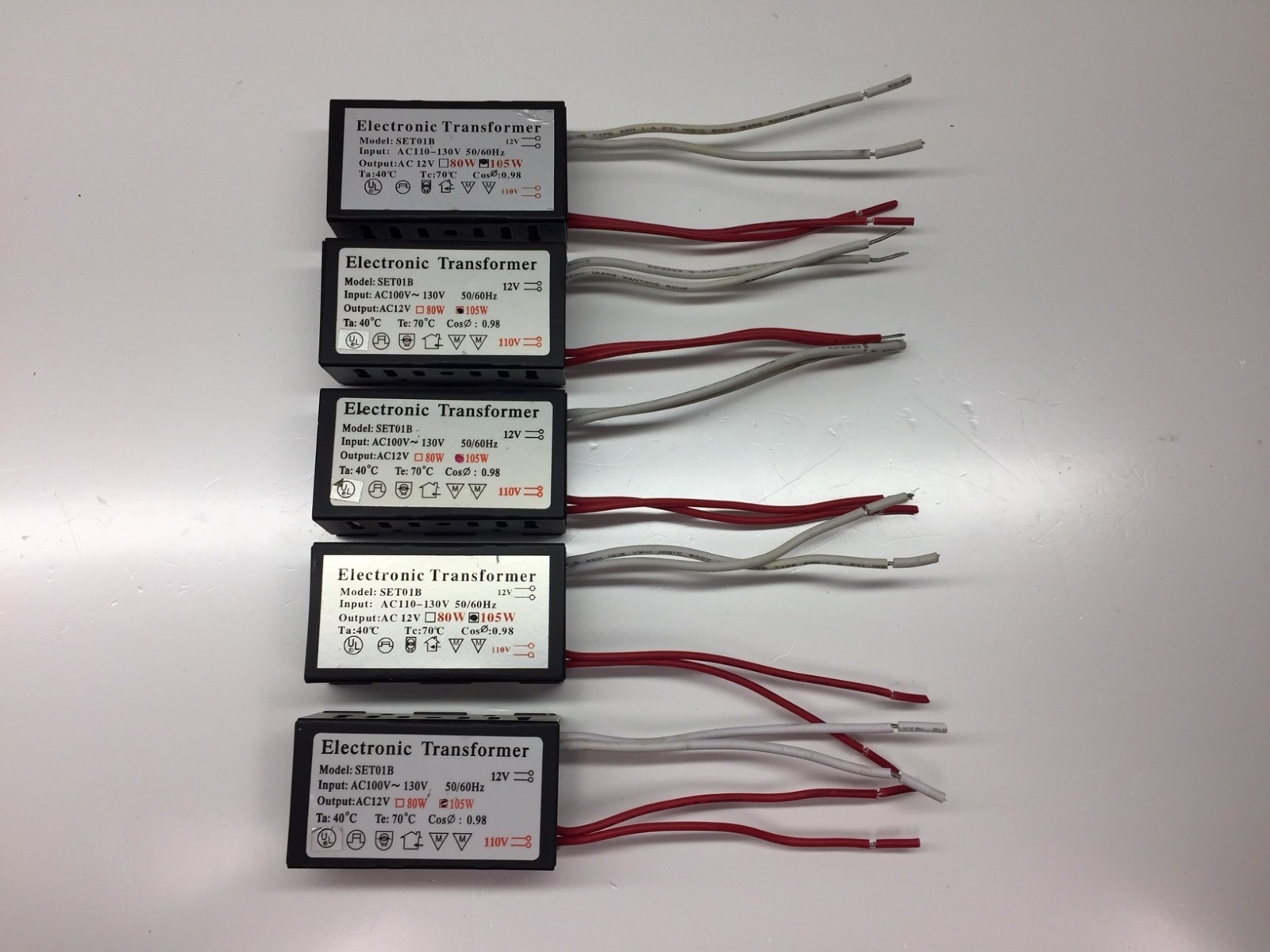 LOT OF 5 Electronic Transformer SET01B 105W