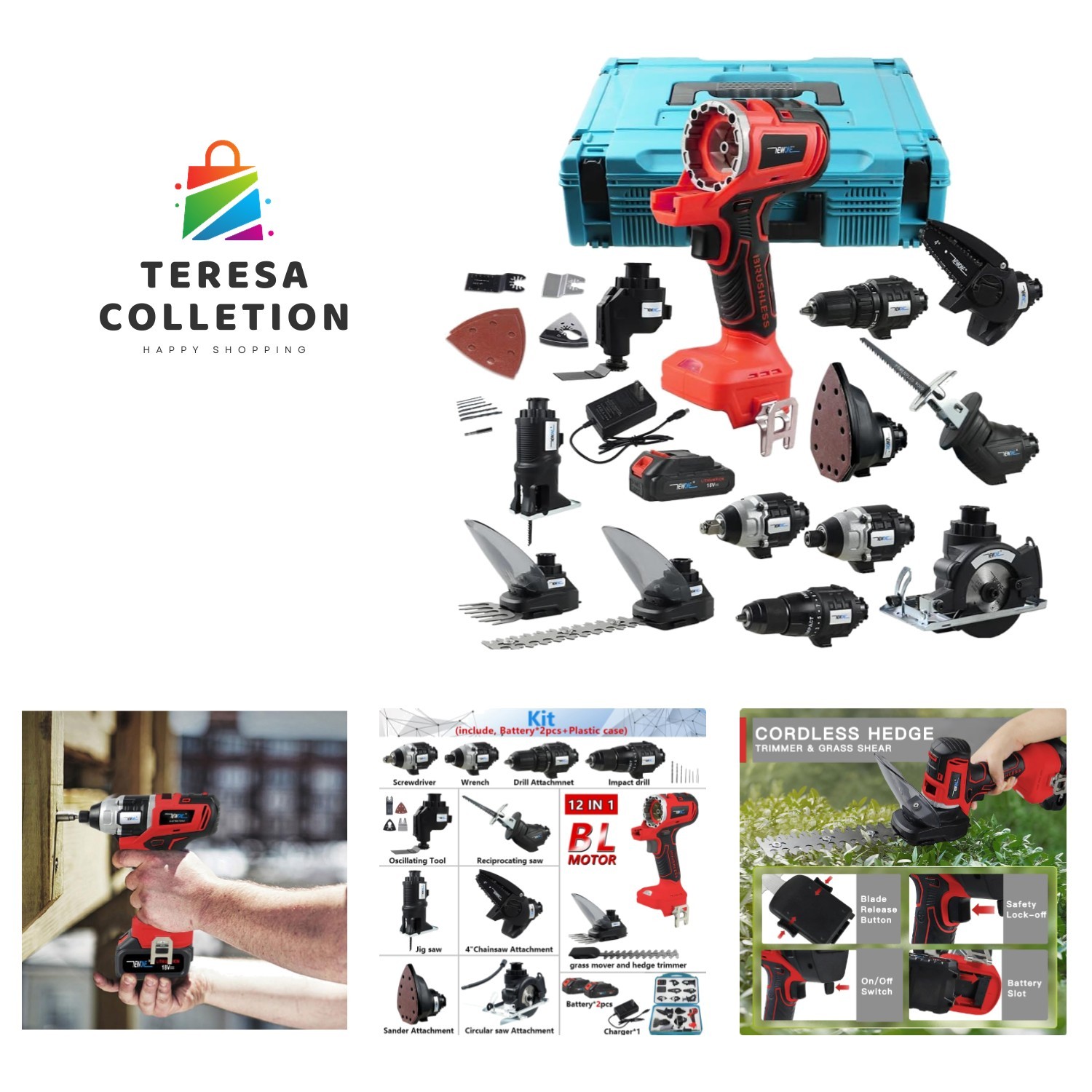 Versatile 12-Tool Power Tool Combo Set with Batteries - Milwaukee Compatible