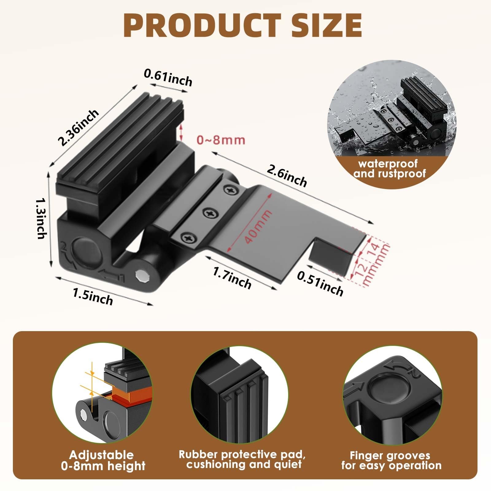 Portable Door Lock, Reinforcement Lock for Black