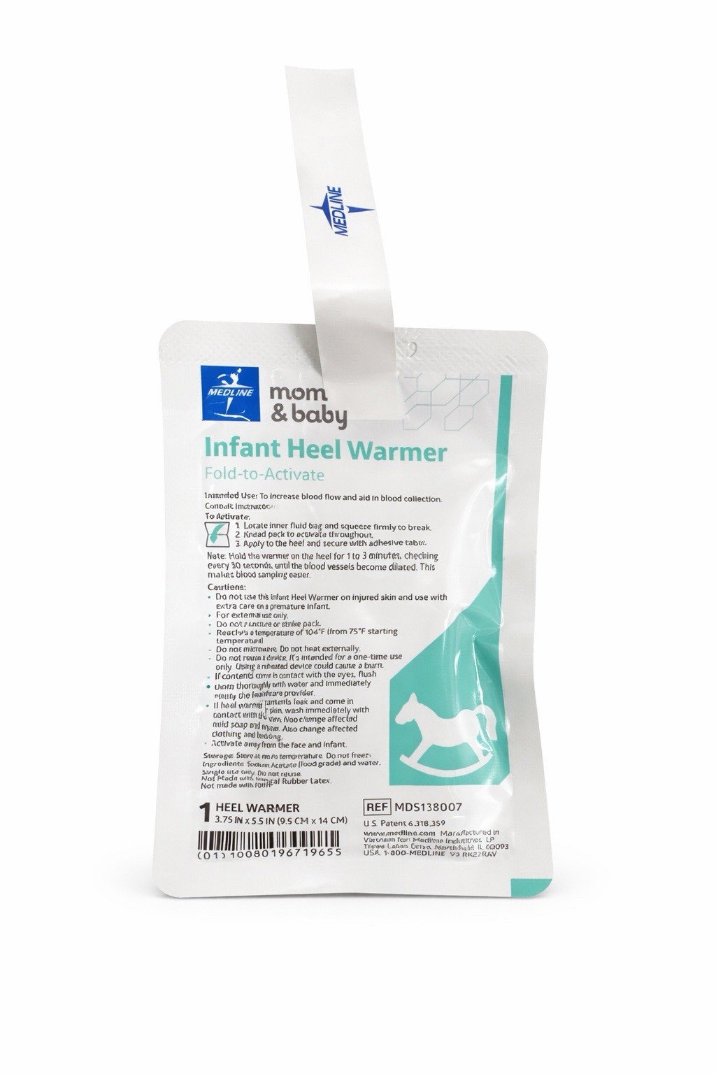 Medline MDS138007 Infant Heel Warmer – Fold-to-Activate – Case of 25 Mom &Baby