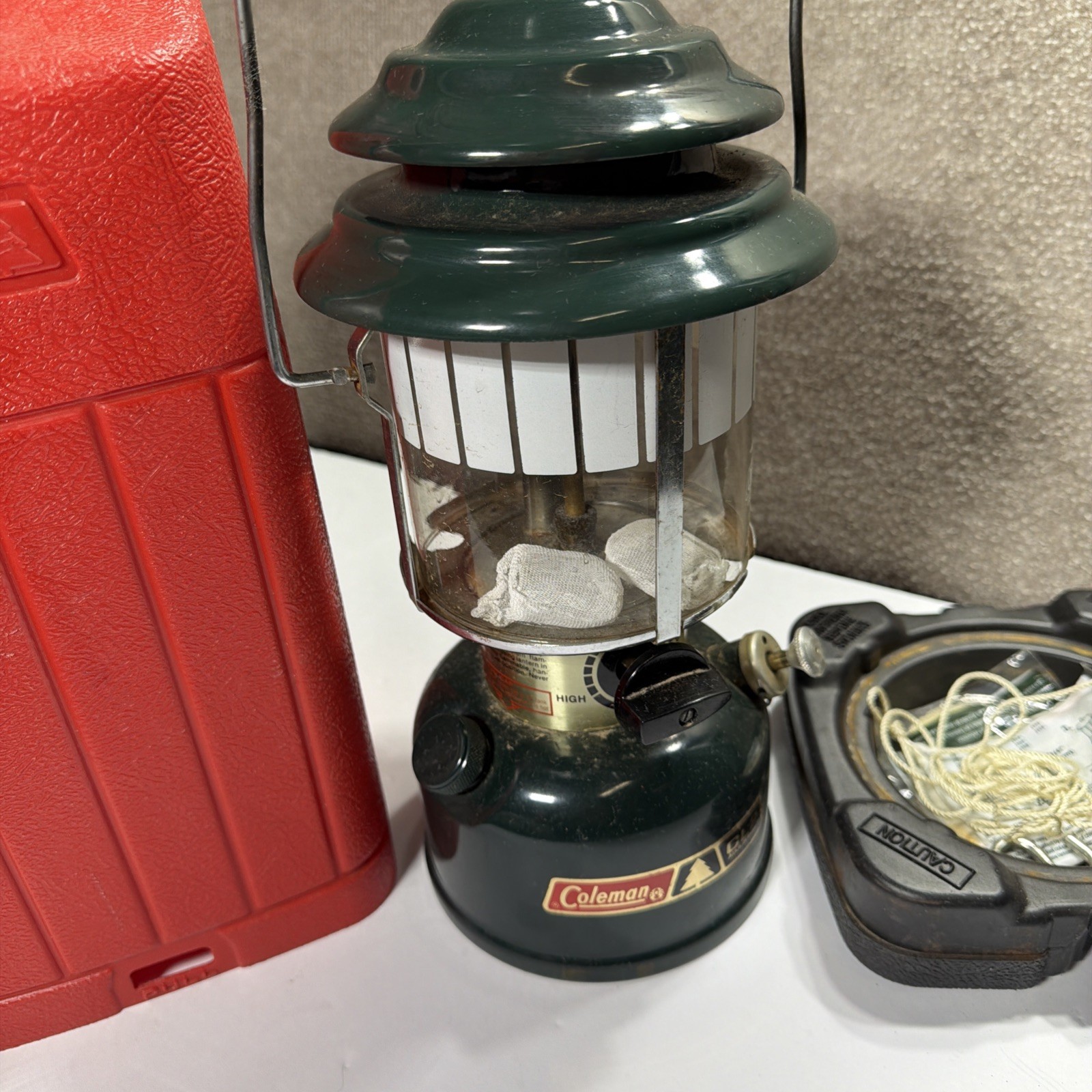 Coleman Lantern 288 with Hard Shell Red/Black With Hard Shell Carry Case CL2 Adj