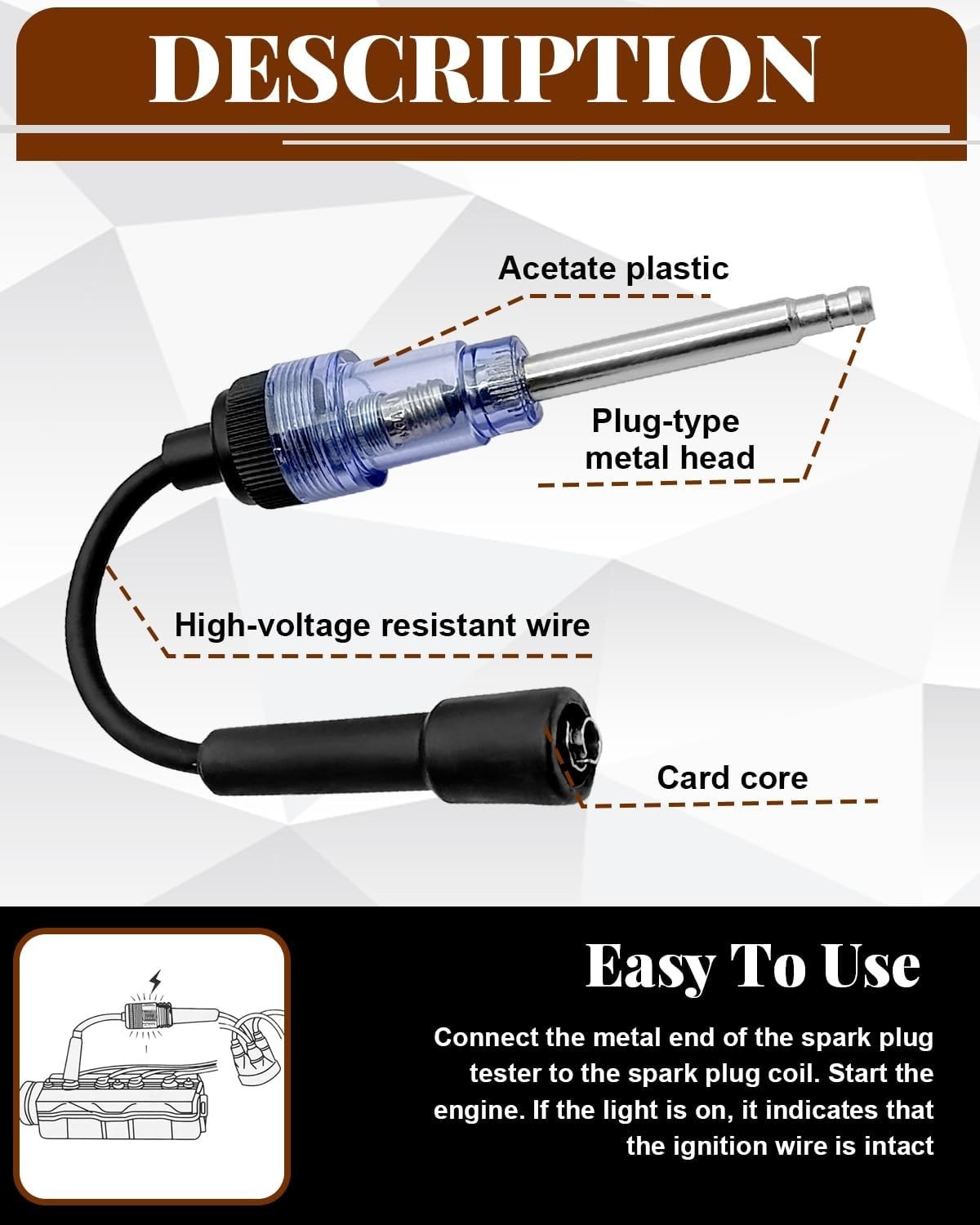 Professional Engine Ignition Tester - Rapid Visual Diagnosis for All Engines